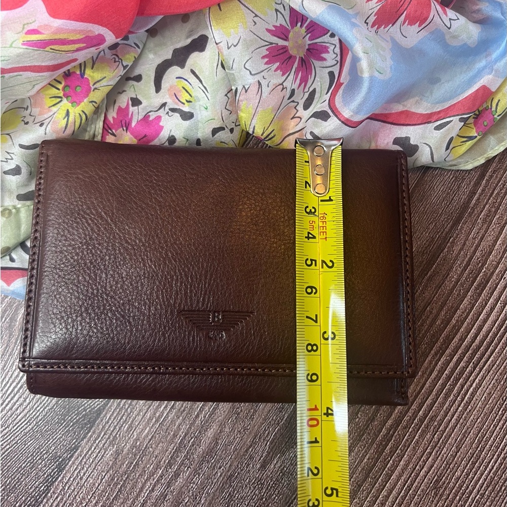 EMPORIO VALENTINI Brown Leather Tri-fold Wallet - Picture 8 of 9